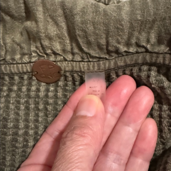 Free People FP One Scout Jacket Waffle Knit Cardigan in Army Green Slouchy-Small - Picture 8 of 9